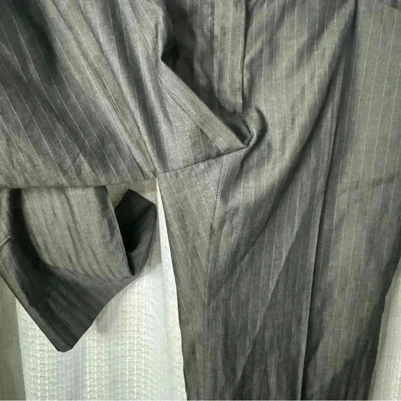 Theory Max C/Coin Women’s 6 Gray Pinstripe Flat Front Wide Leg Dress Pants - Picture 8 of 14